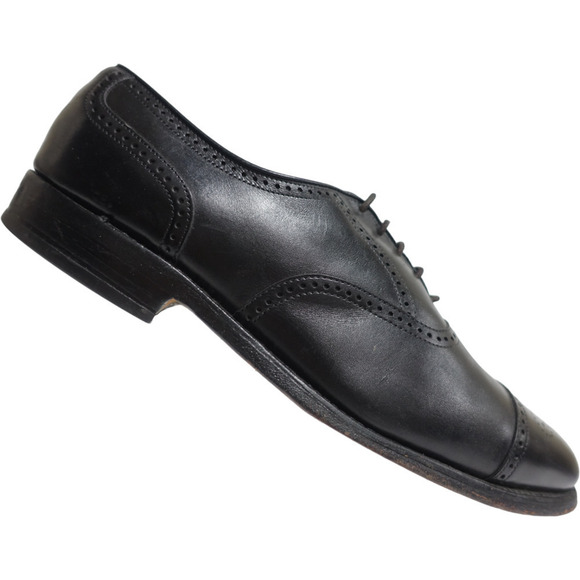 ALLEN EDMONDS Men Dress Shoes Stratton Cap-Toe Brogued Black 11 AAA Extra Narrow